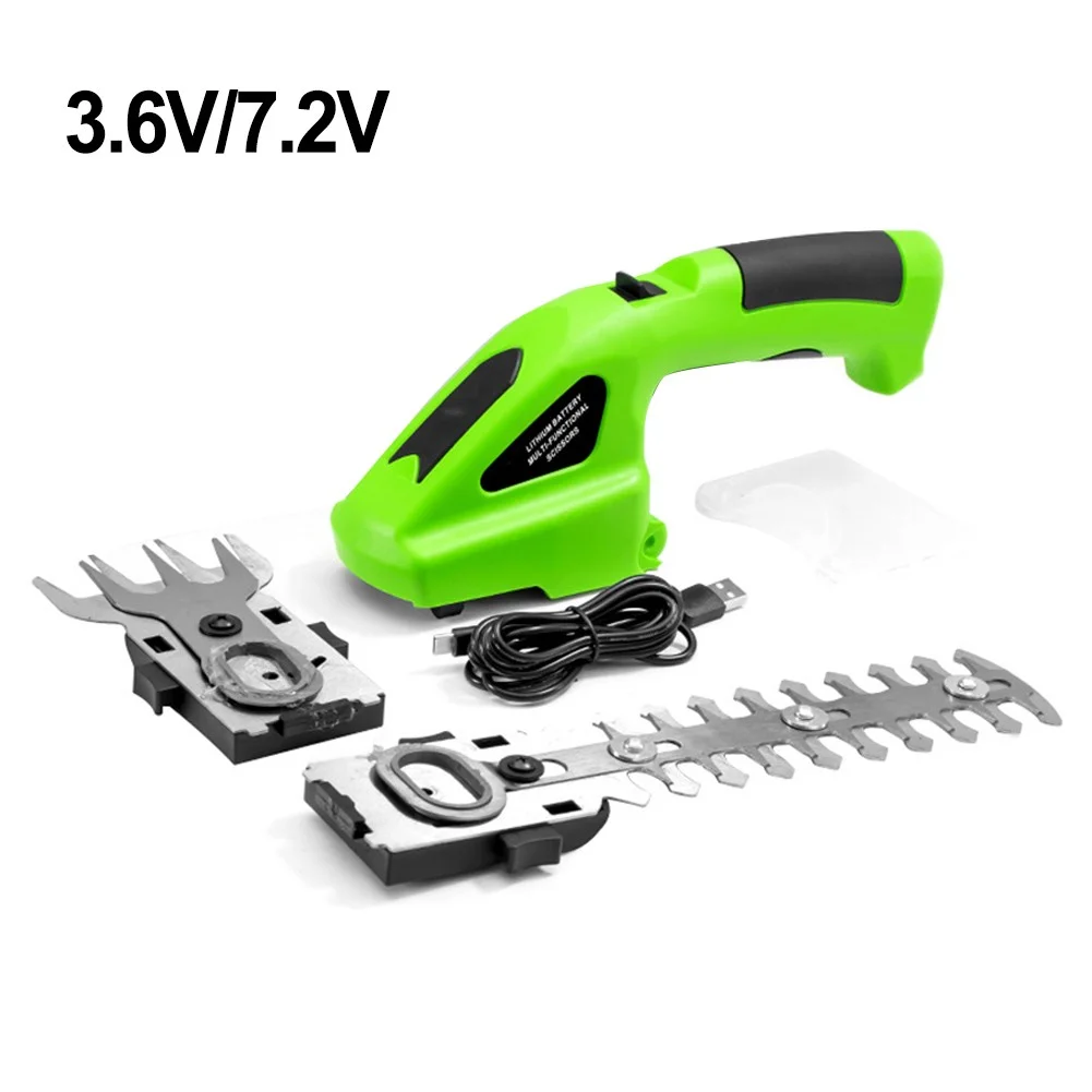 2-in-1 Electric Cordless Hedge Plants Trimmer Handheld Grass Shear Shrub Cutter