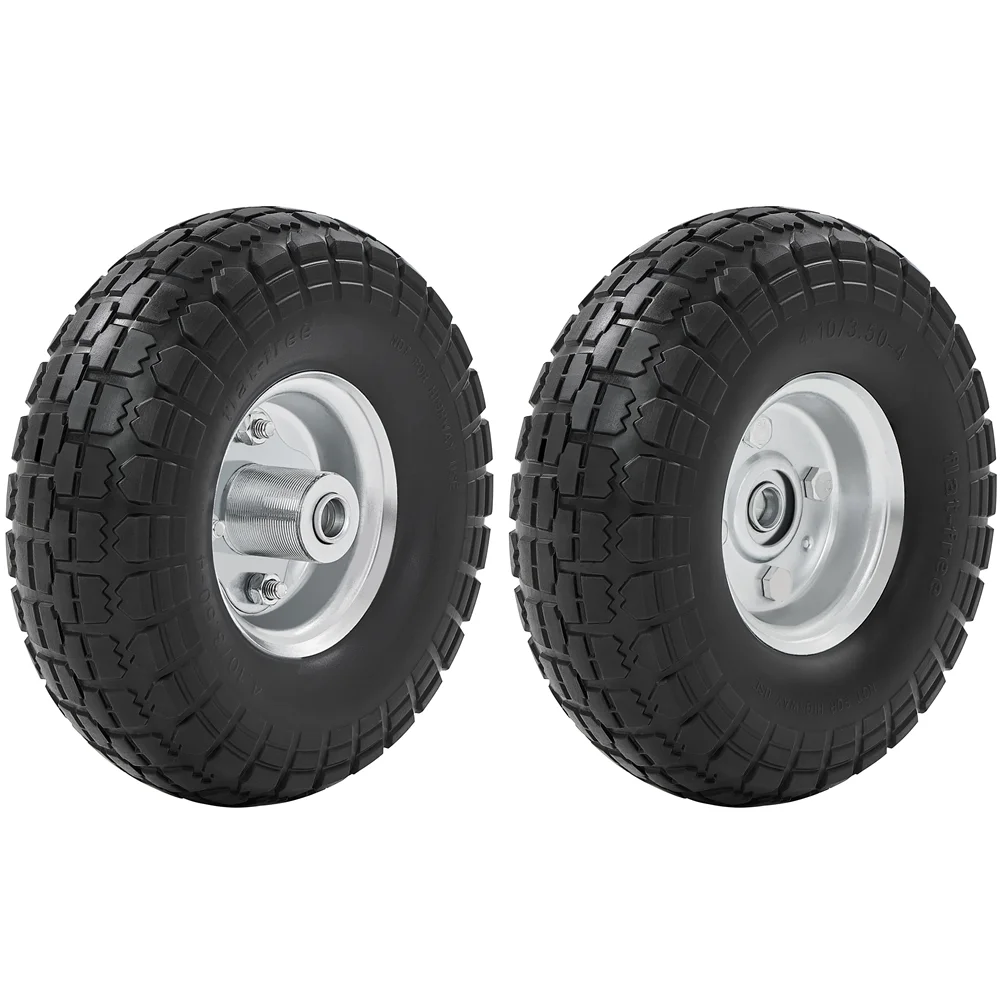 Yaheetech 2pcs Garden Sack Truck Trolley Cart Wheel Tire Tyre 10'', Black