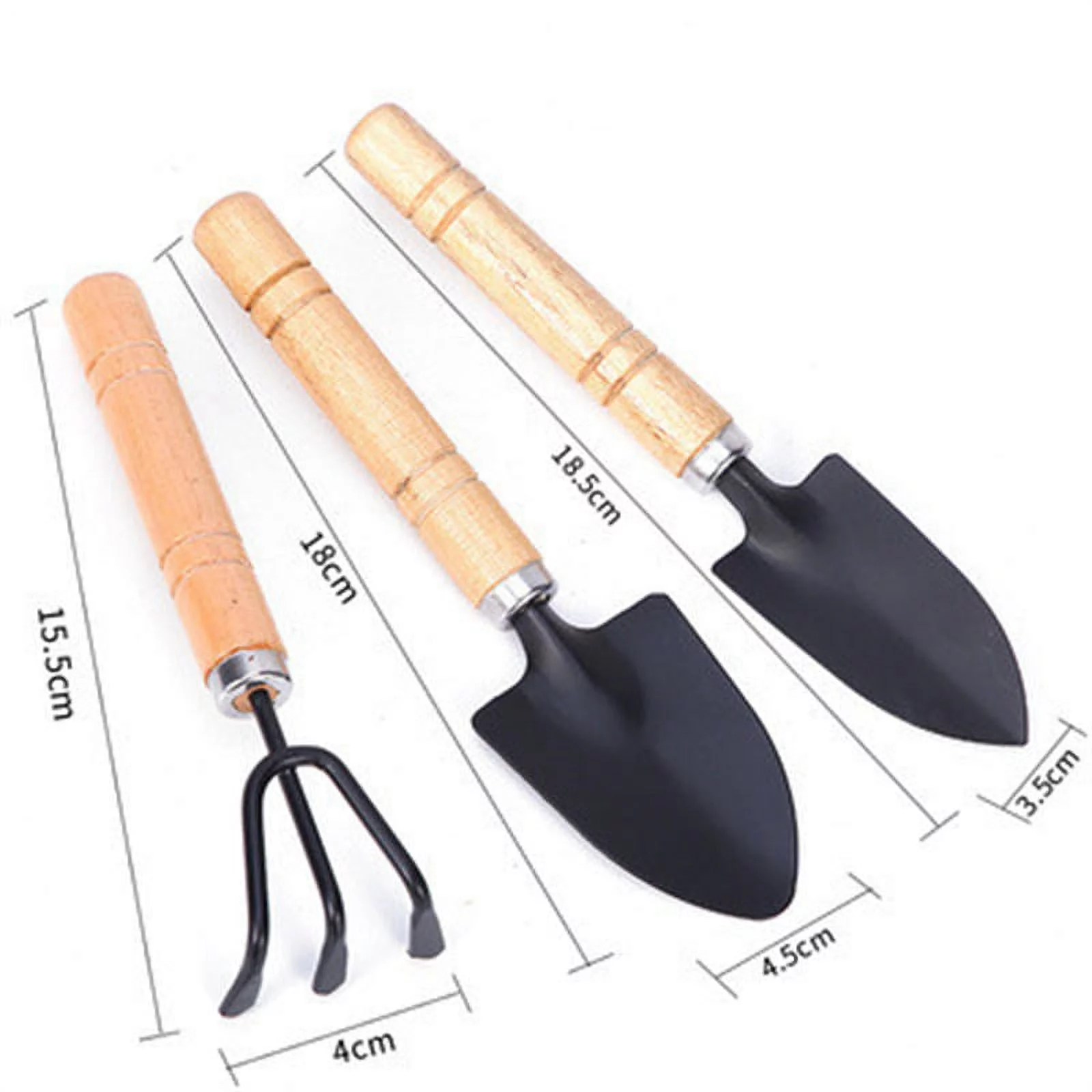 3 PcsXILONG Gardening tools black plastic handle spray plastic two-headed hoe dual-use hoe five-tooth rake shovel outdoor hoe flower shovel