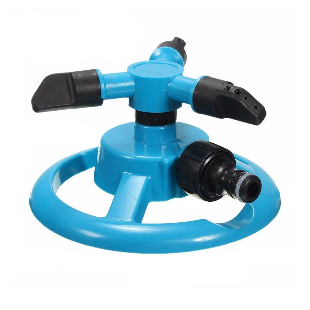 YDNGF Blue Small Three-Pronged Rotating Sprinkler Rotation Irrigation 360° Sprinklers Automatic Water Garden Sprinkler Patio & Garden