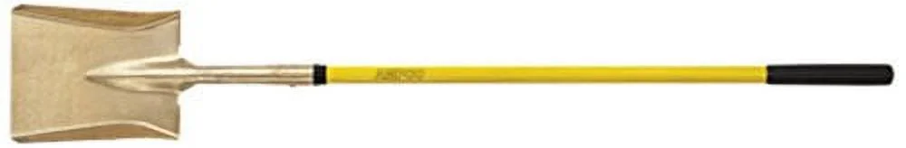 Ampco Safety Tools S-82FG Square Point Shovel, Non-Sparking, Non-Magnetic, Corrosion Resistant, Long Handle
