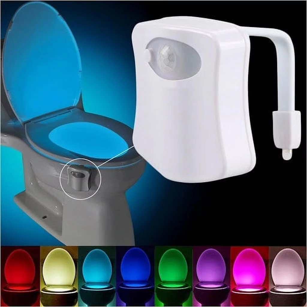CycloneSound 3-Pack of Toilet Night Light Water Resistant LED Light 8 Color LED Light Motion Activated Motion Sensor