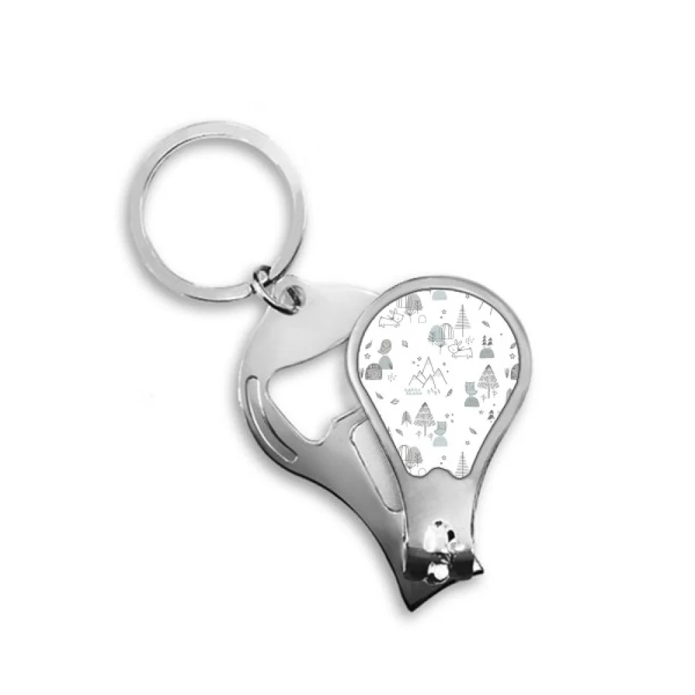 Cartoon Bird Mountain Star Grass Tree Fingernail Clipper Cutter Opener Key Chain Scissor