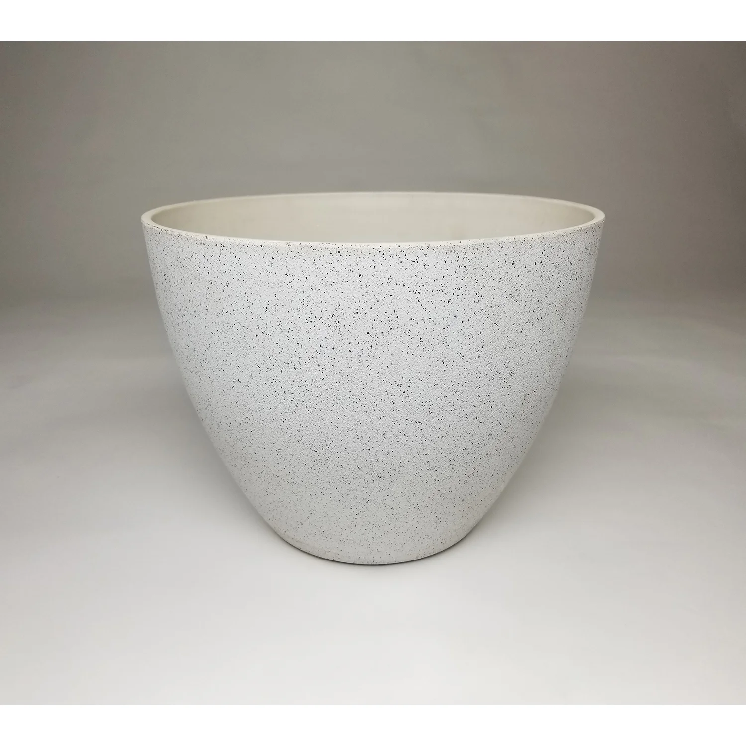 Exaco FM-WP17 Fiber Clay Planter, Spackled White - Medium & Large