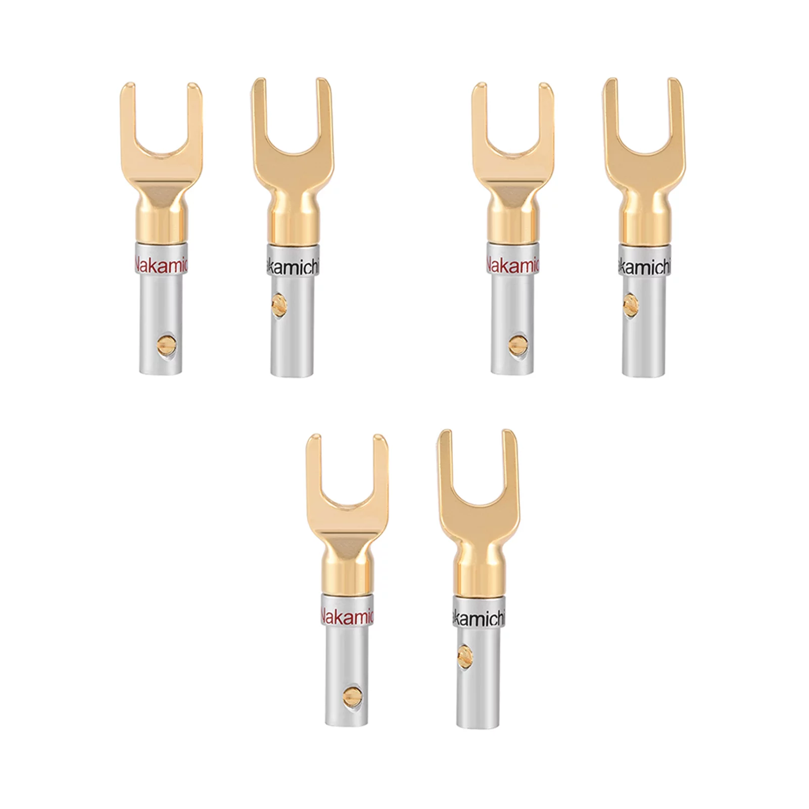 Solomi Banana Plugs - Speaker Plugs, Banana U U Fork Y Spade Speaker Connector Screw Type 6 Pcs