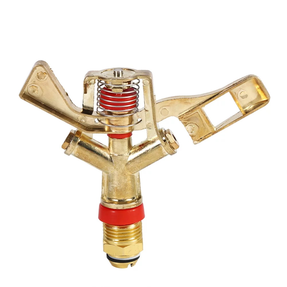 ZPSHYD Garden Sprinkler, Brass Impact Sprinkler 1/2 Inch Connector Brass Rotate Rocker Arm Water Sprinkler Spray Nozzle Garden Irrigation
