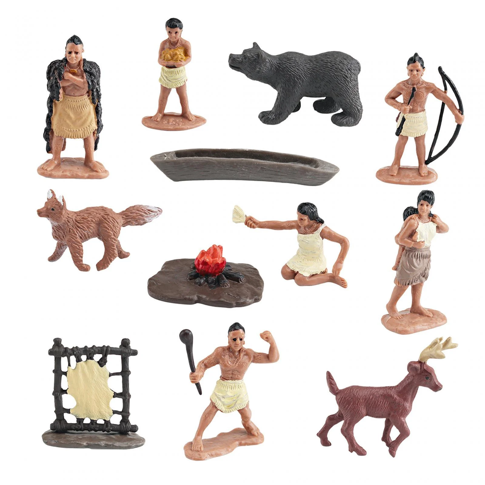 12Pcs Indian Figures Playset Western Playset Character for Children Kids