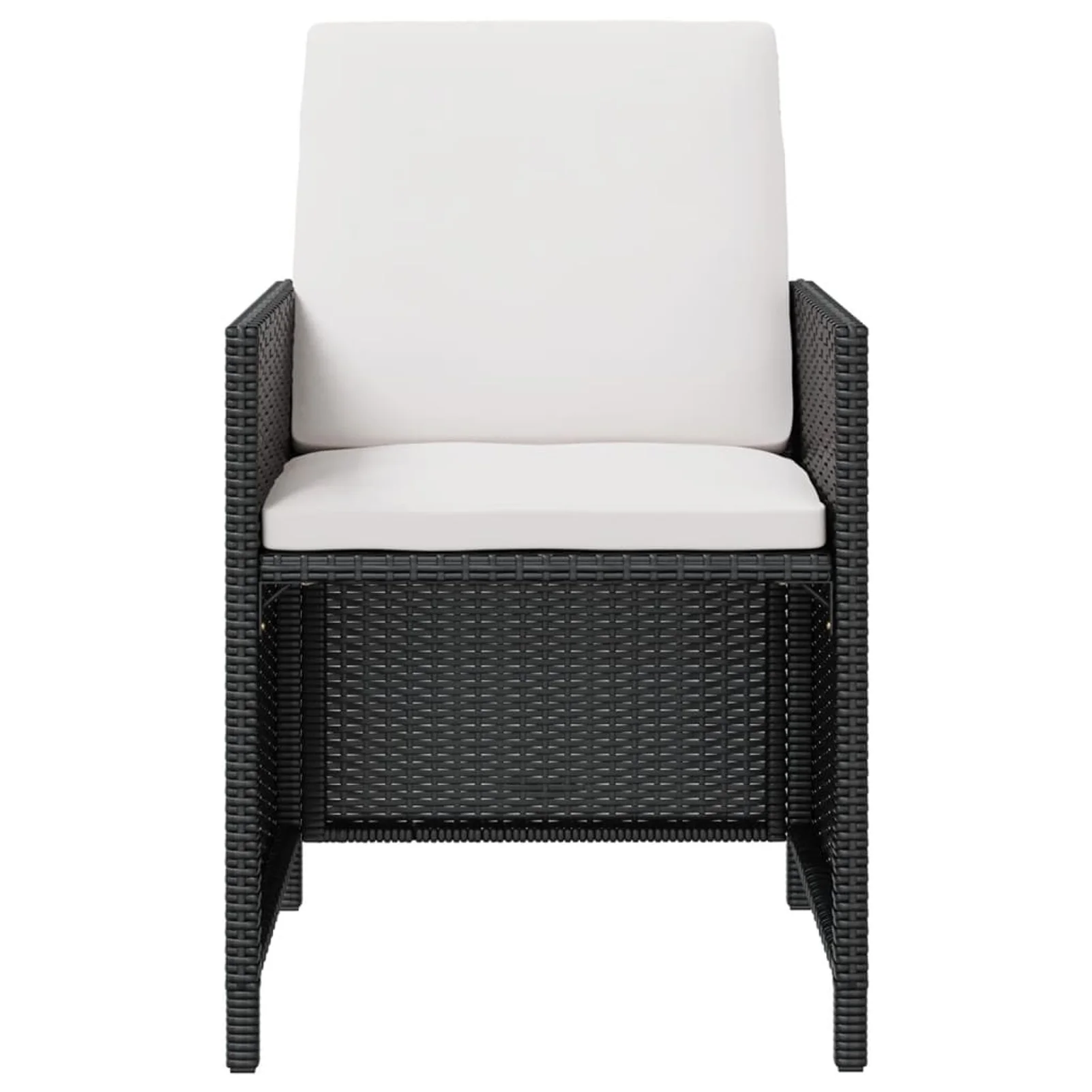 Carevas 13 Piece Patio Dining Set Poly Rattan and Acacia Wood Black