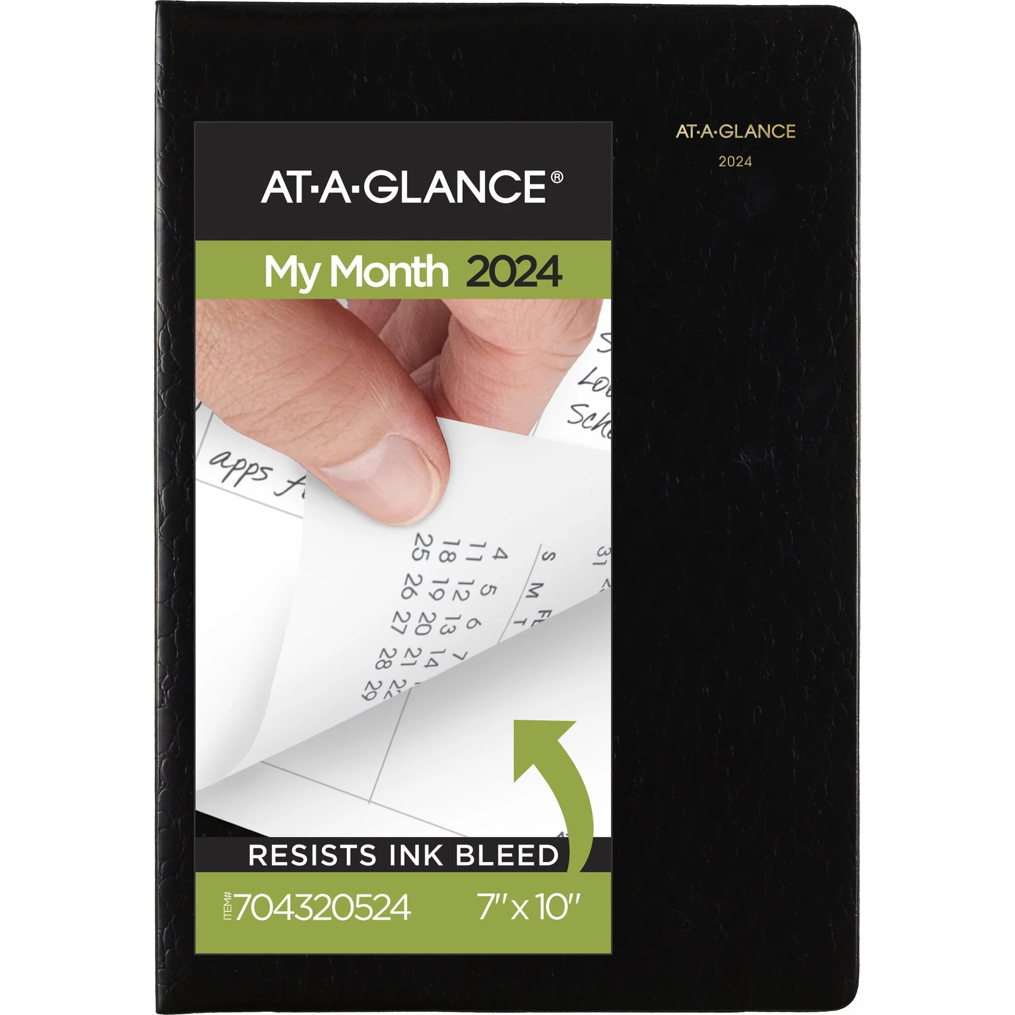 AT-A-GLANCE Designer Cover 2024 Monthly Planner Black Large 7 x 10 - Monthly