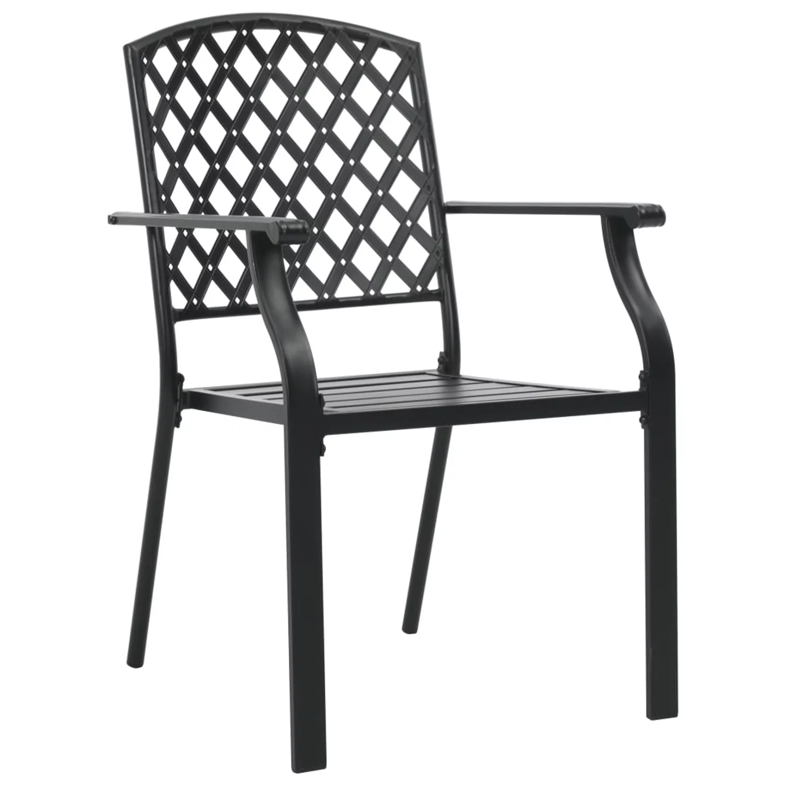Carevas Stackable Patio Chairs 2 pcs Steel Black