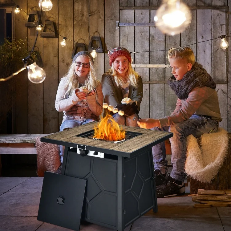 Versatile Gas Fire Pit Table with High-Grade Fireproof Tabletop - 1 unit - 48.5 - Transform your outdoor space with this stylish 2-in-1 fire pit table!