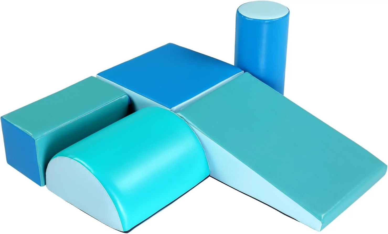 JOYMOR Soft Foam Climber 5-Piece Sets Crawl and Climb Foam, Beginner Toddler Climber with Slide Ramp, Indoor Active Play Structure for Babies and Toddlers