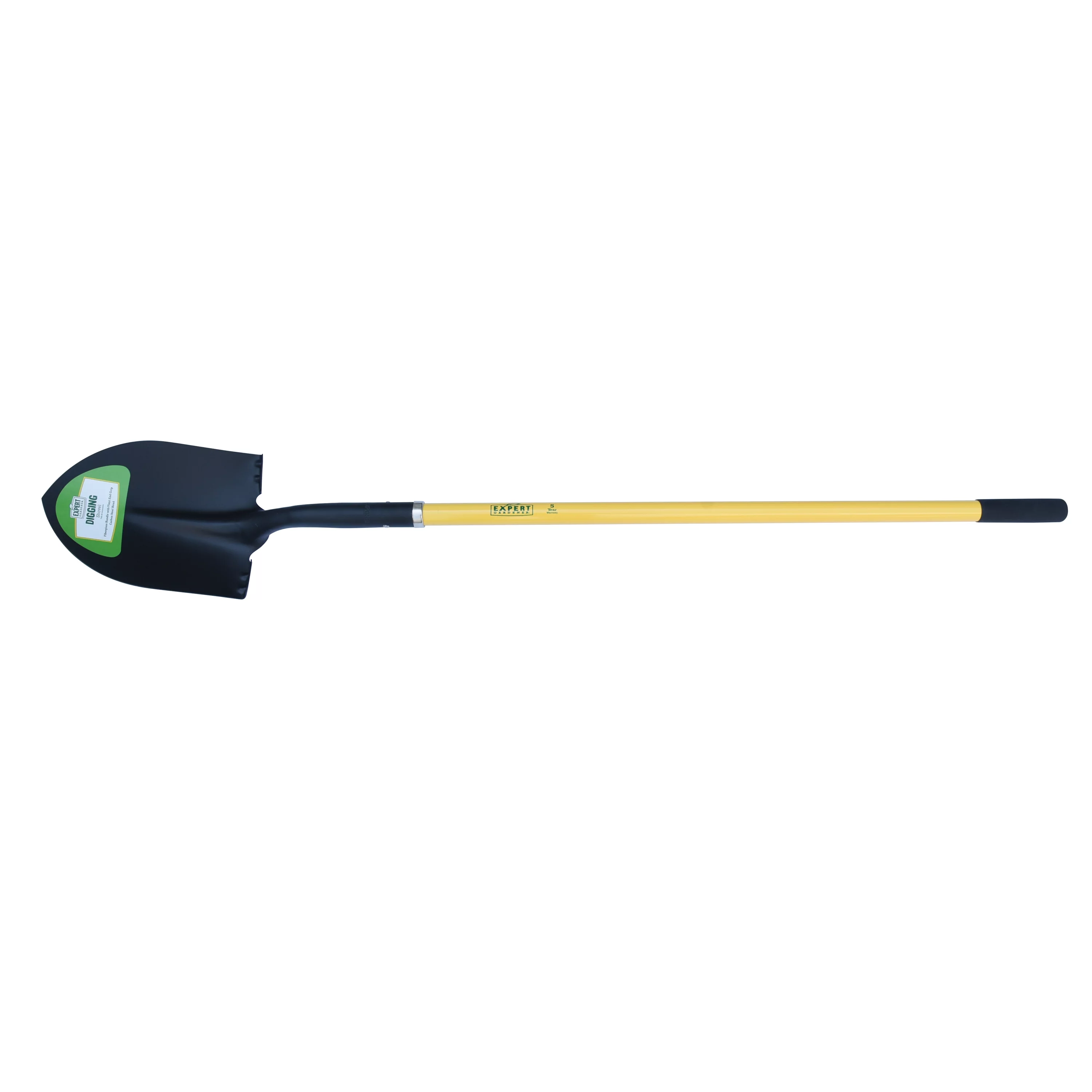 Expert Gardener Fiberglass Round Point Shovel with Vinyl End Grip