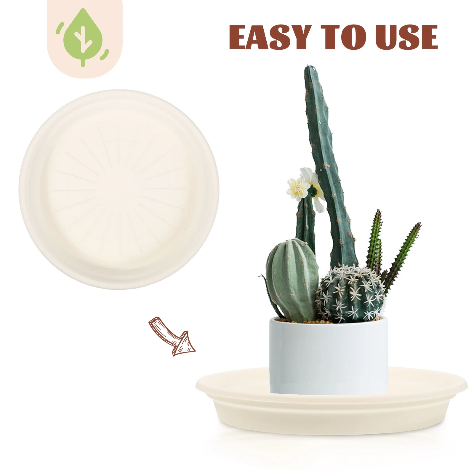 Gongxipen 10Pcs Plant Saucer Heavy Duty Plastic Plant Tray Planter Drip Trays for Flower Pot