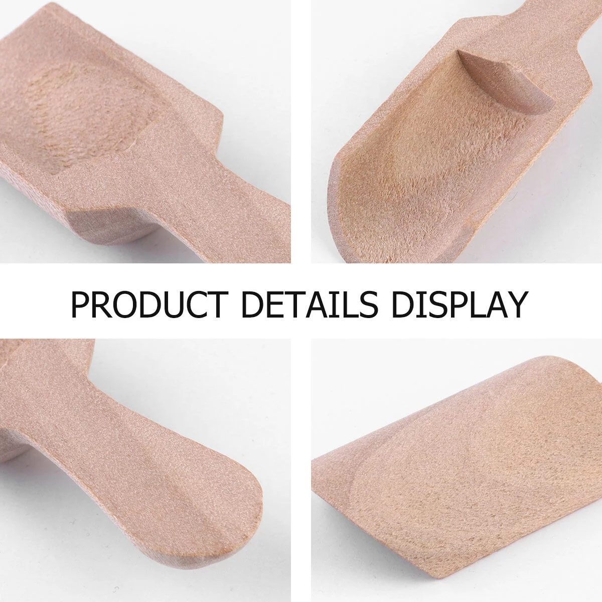 8 pcs Household Small Salt Shovels Flat Handle Scoop Wooden Teaspoon Milk Powder Scoops