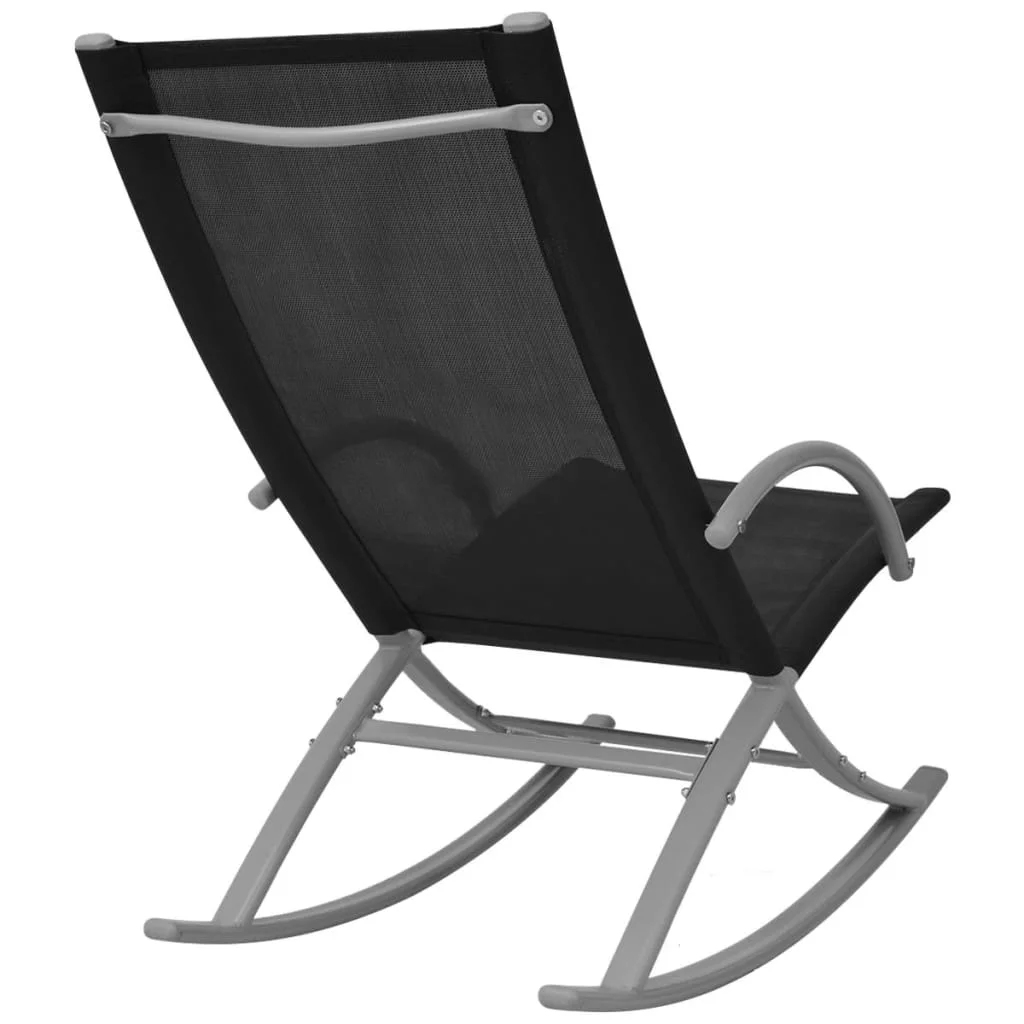 Aibecy Patio Rocking Chairs 2 pcs Steel and Textilene Black