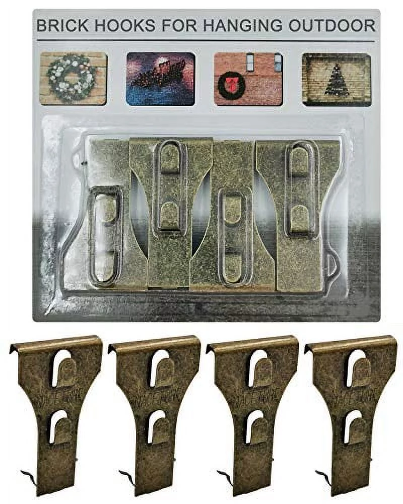 Brick Hook Clips (4 Pcs) Hang on Outdoor and Indoor - 2.83