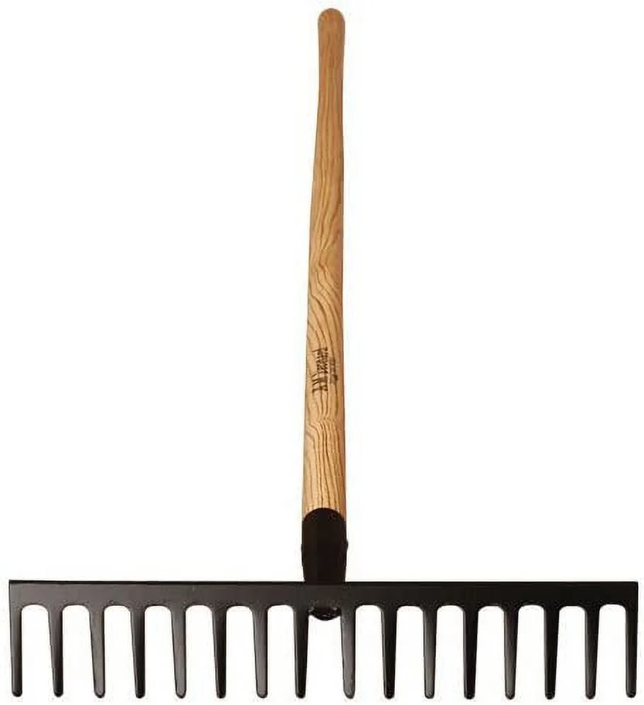 Straight Rake with Ash Handle - 16.5 Inches Wide (16 Teeth)