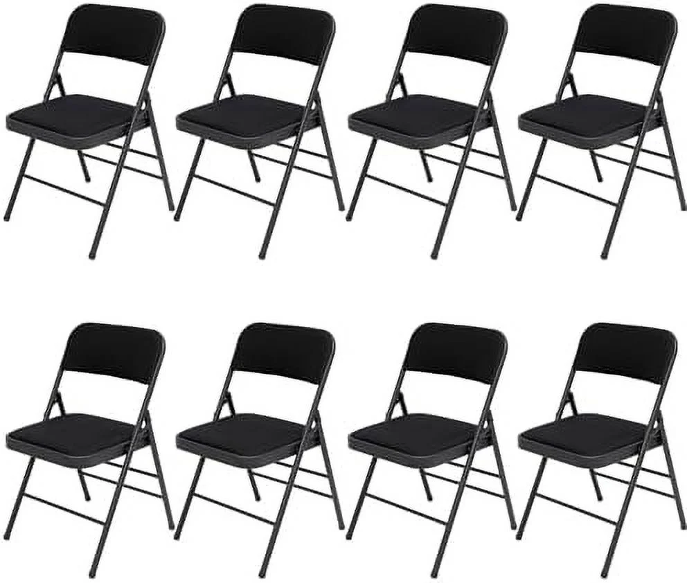 ZFGSUIJN 4 Pack  Folding Chairs with PVC Padded Seats and Back for Office  Portable Commercial  with Steel Frame for Home Wedding Party Outdoor Events  330lb Capacity