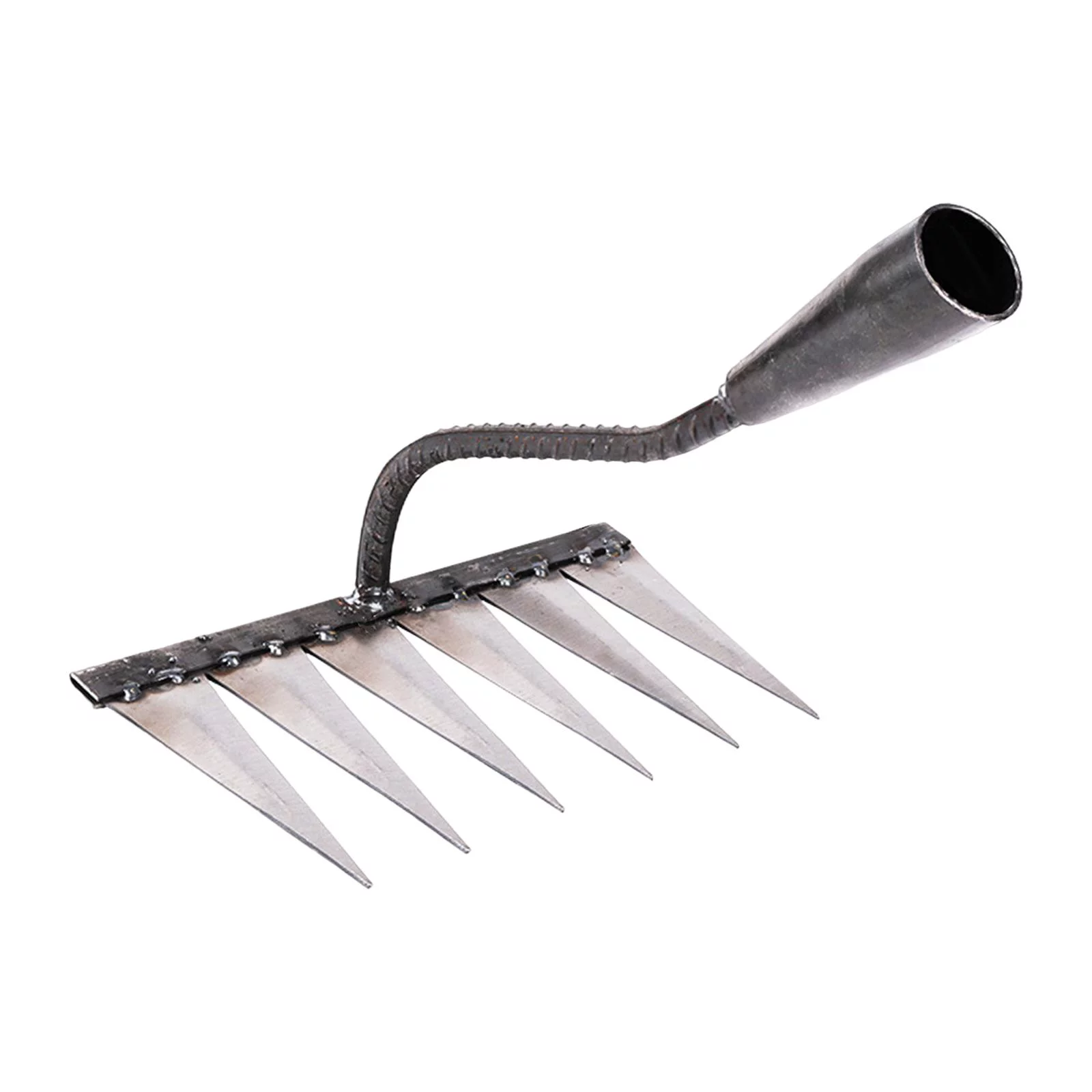 Garden Rake Garden Weeding Rake Rust Resistant Heavy Duty Agricultural Cultivator Rake Sharp Tines Rake for Farm Yard Garden Planting Lawn with 6 Tines