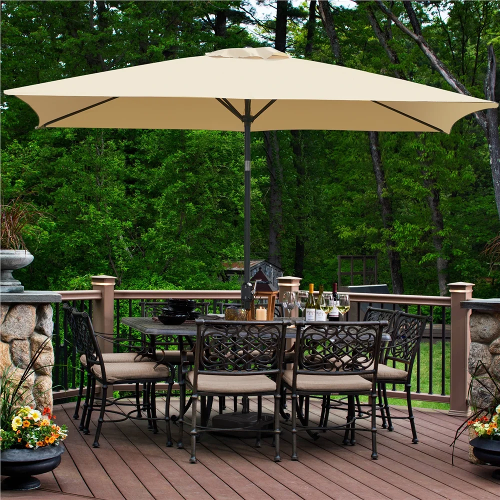 SMILE MART 6.5 x 10 FT Patio Umbrella with 18