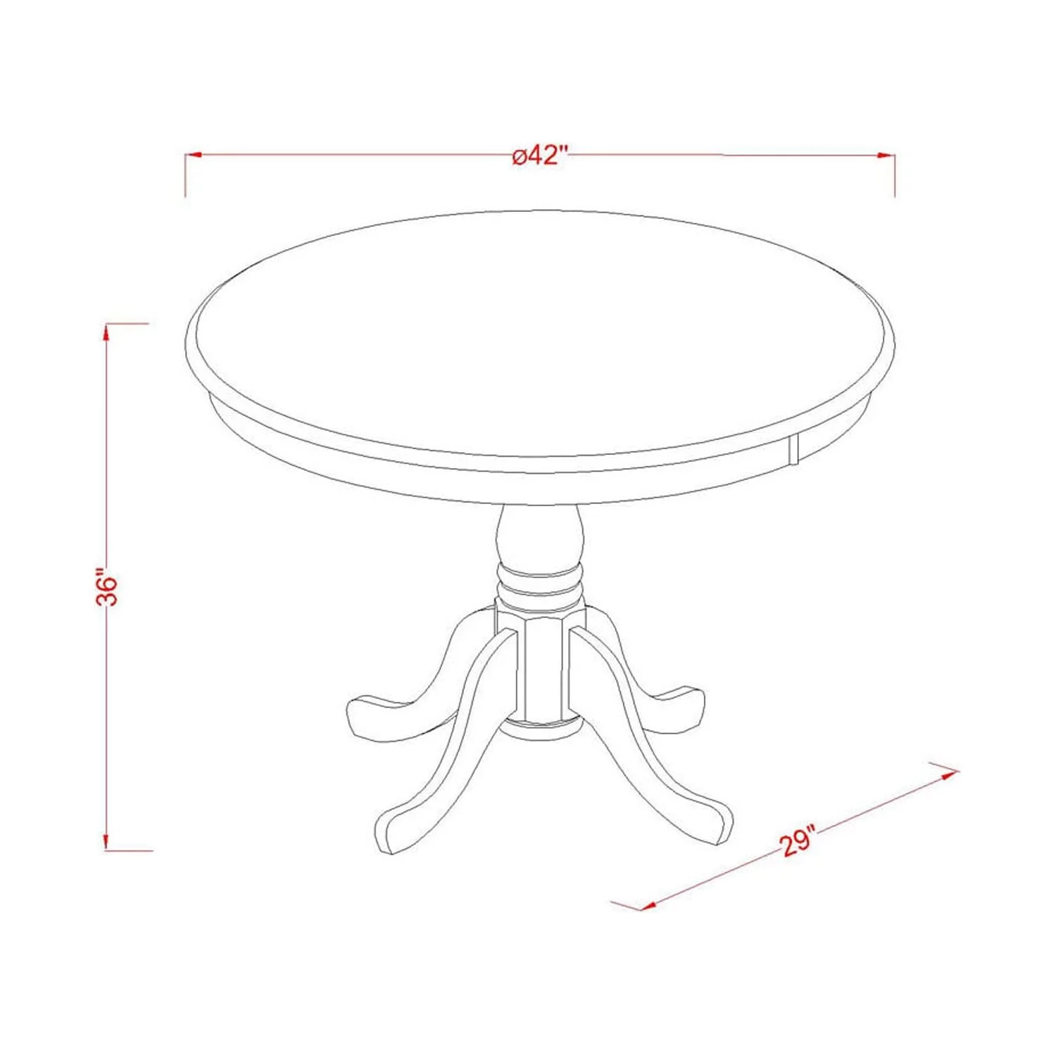 East West Furniture Trenton 5-piece Counter Height Dining Set in Black/Cherry