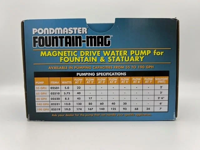 Danner Manufacturing, Inc. Pondmaster Fountain-Mag Magnetic Drive Water Pump, Mini 35 GPH, 02501