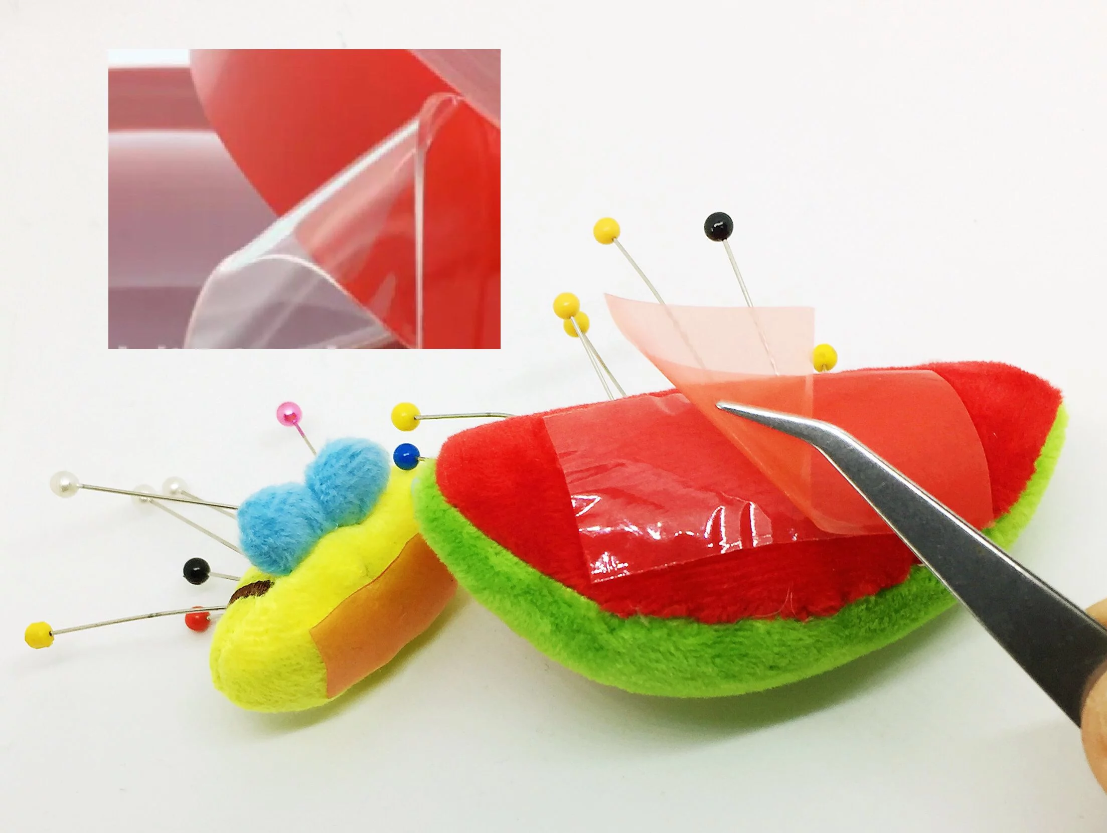 Pin Cushion for Sewing Machine 2 pcs Needle Storage Organizer - Blue Strawberry