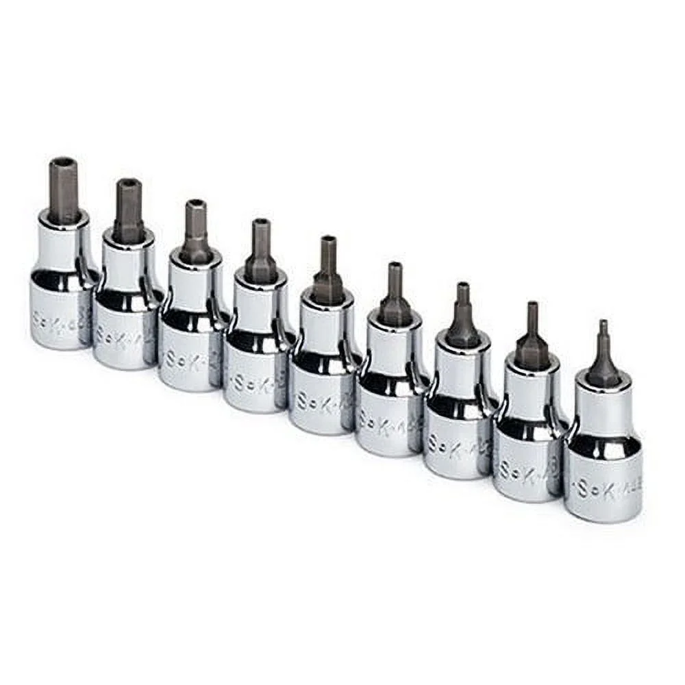 SK Hand Tool 19749 9-Piece 3/8 in. Drive SAE Tamper-Proof Hex Bit Socket Set