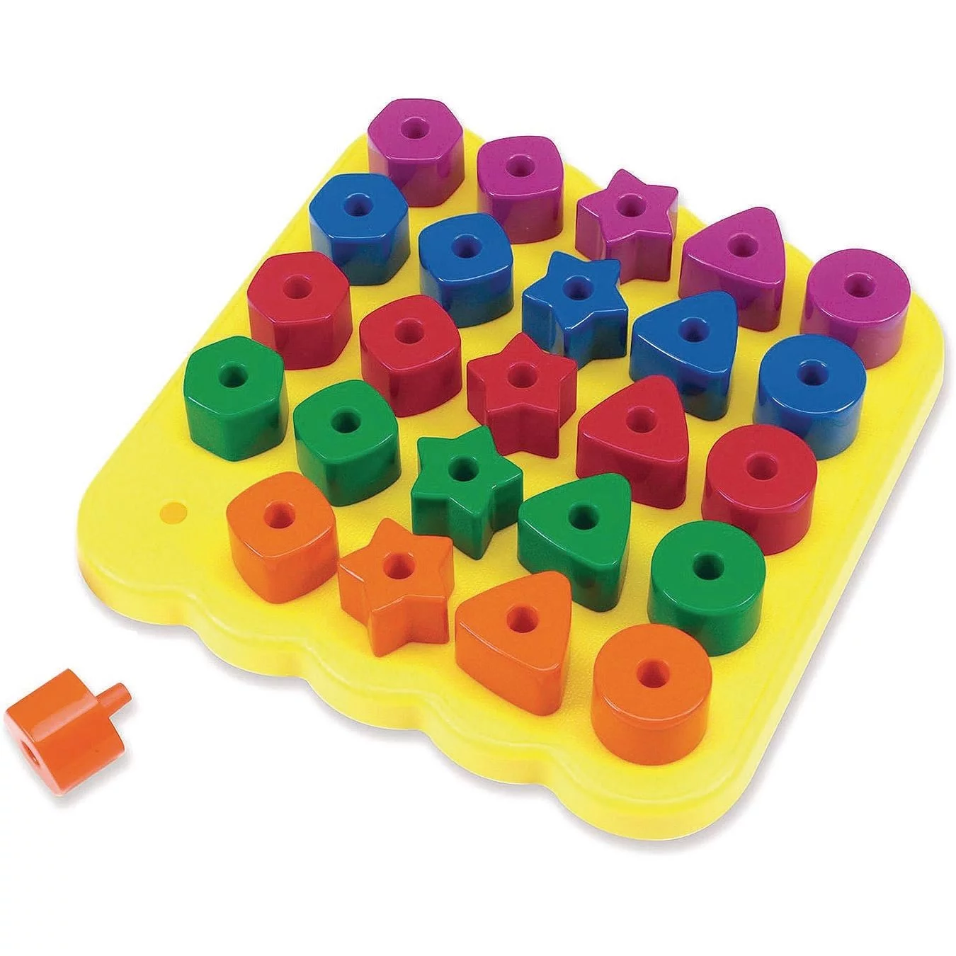 Learning Resources, LRNLER1572, Stacking Shapes Pegboard, 1 / Set