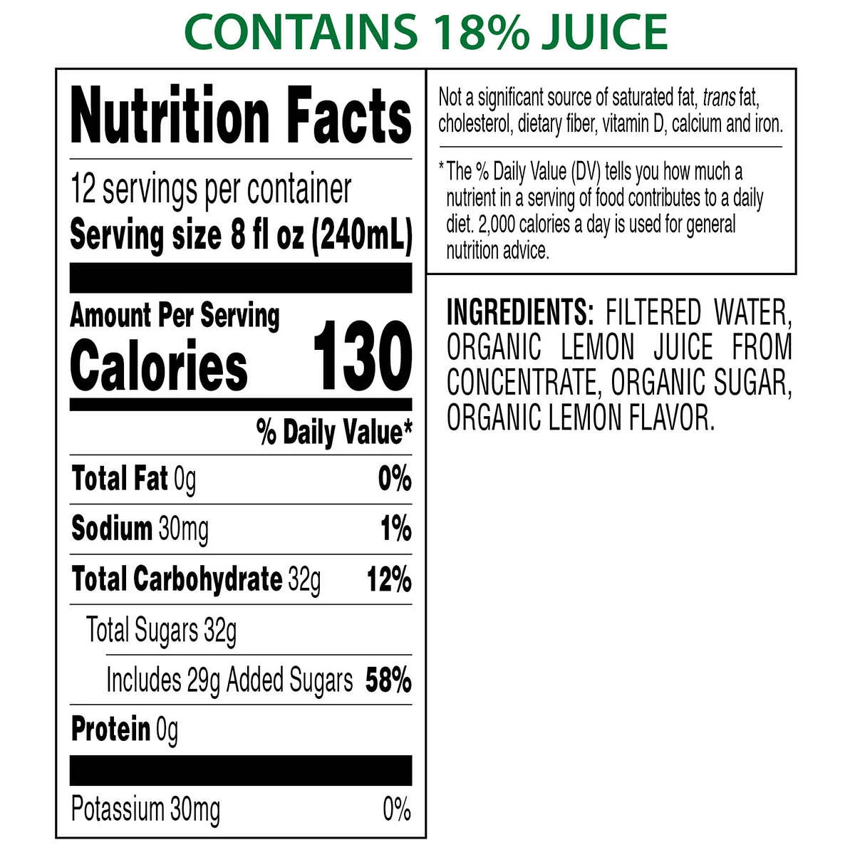 Kirkland Signature Organic Lemonade 96 fl oz 2-count