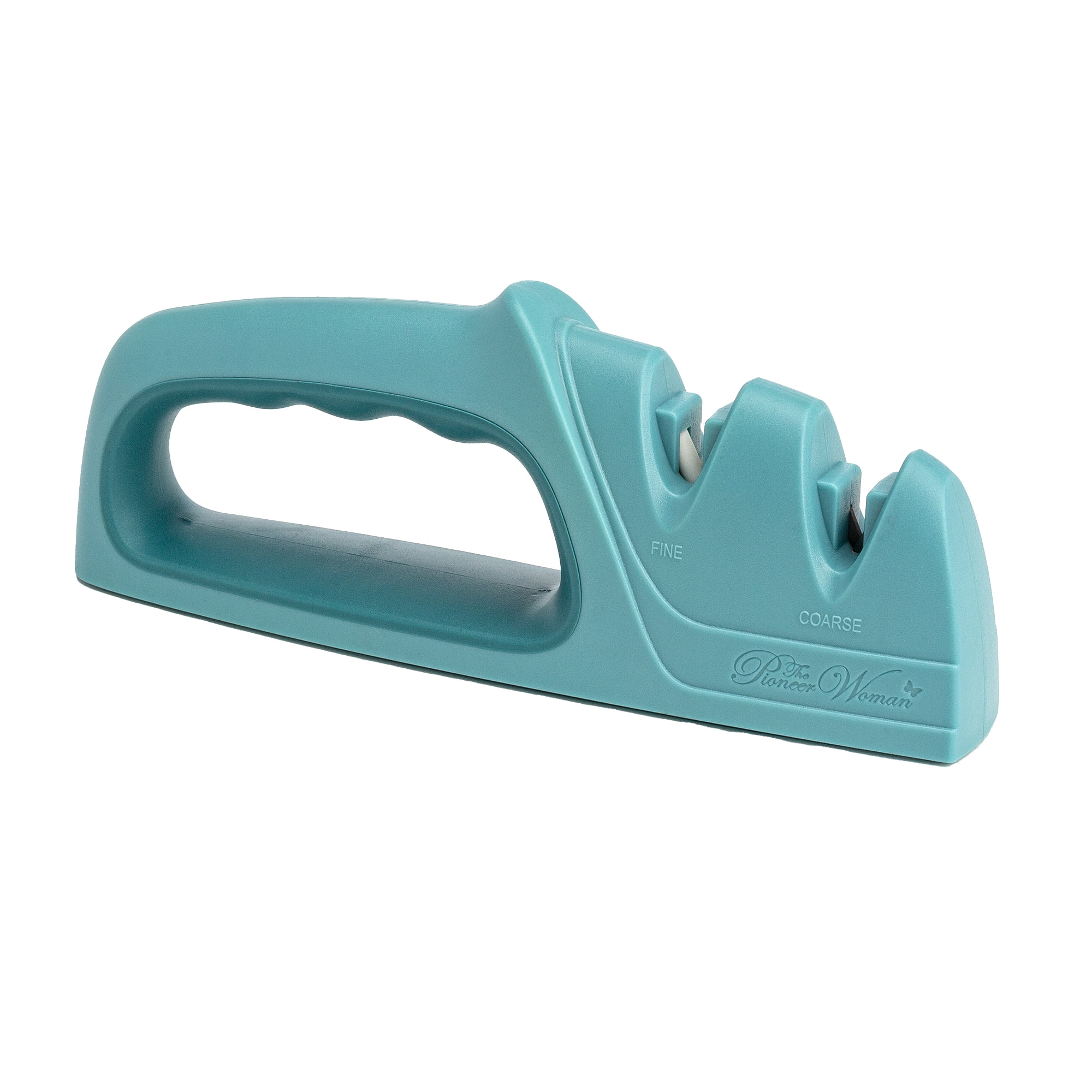 The Pioneer Woman Timeless 2 Stage Knife Sharpener, 0.46lbs, Teal