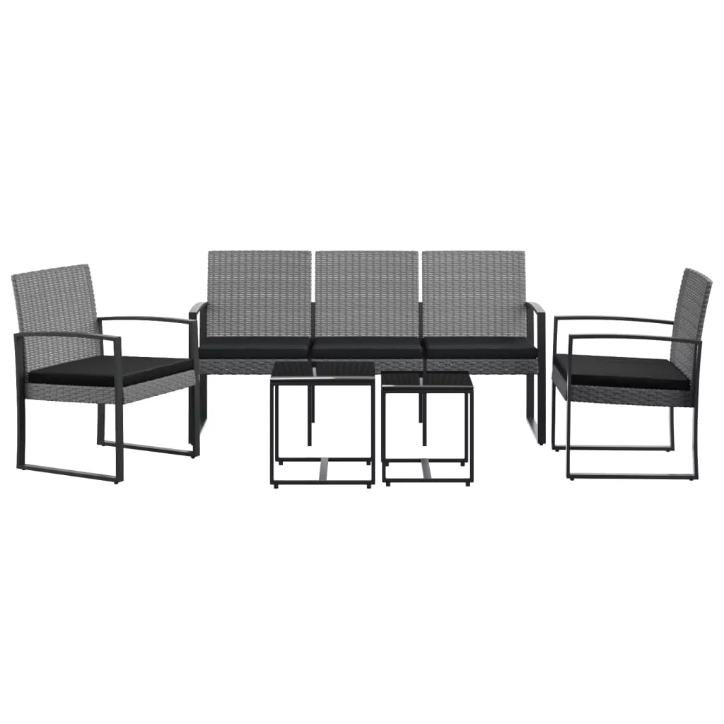 moobody 5 piece Patio Dining Set with Cushions Dark Gray Rattan
