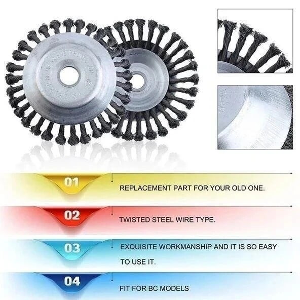 NEWCE NEWCEUnbreakable Lawn Mower Blade Head 6 Inch Garden Wire Wheel Mower Lawn Grass Trimmer Weed Garden Rust Brush Gadgets Grass Trimmer