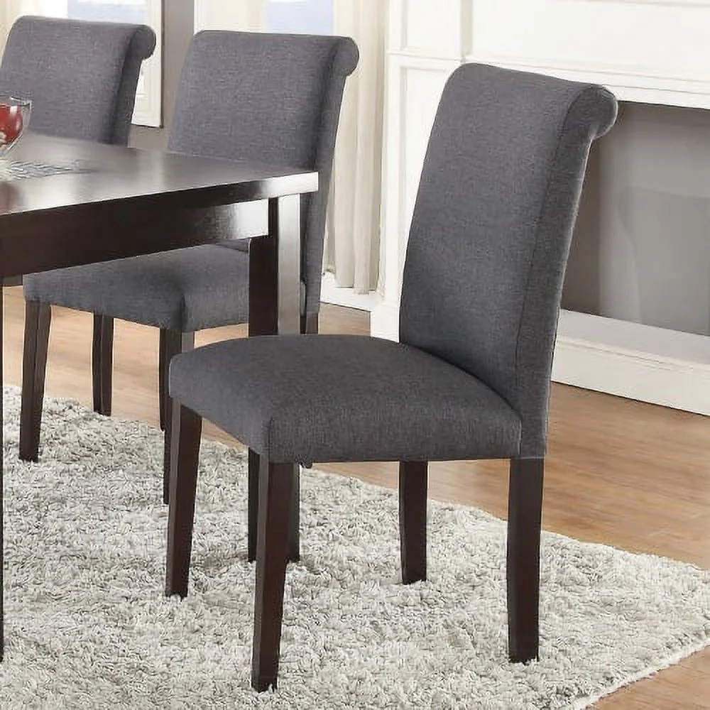 JHOOTUUO Transitional Blue Grey Polyfiber Chairs Dining Seating  Dining chairs Plywood Birch Dining Room
