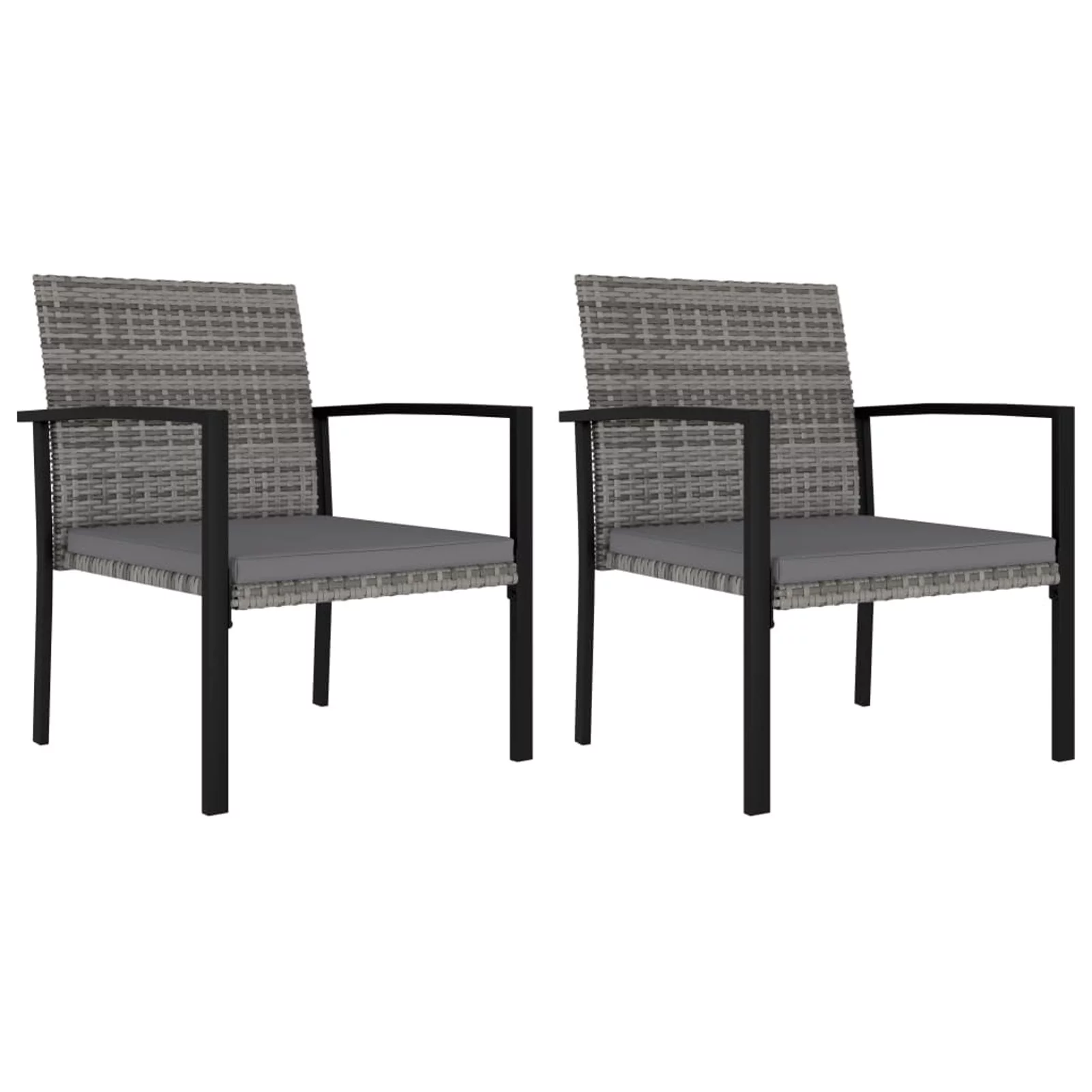 Andoer 3 Piece Garden Dining Set Poly Rattan Gray