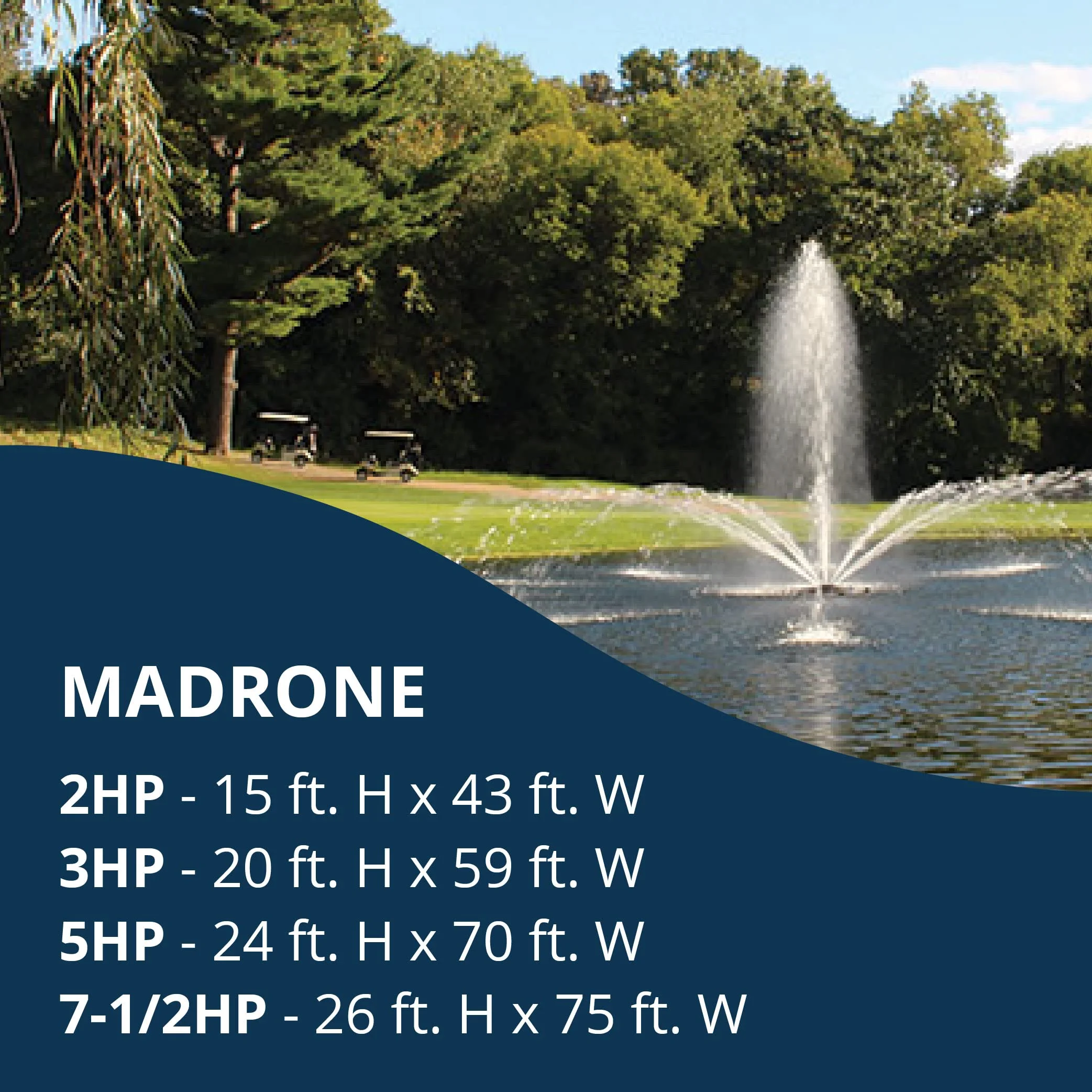 Kasco J Series 2 HP, 3 HP, 5 HP & 7-1/2 HP Madrone Premium Fountain Nozzles Only (Fountain not Included) Black