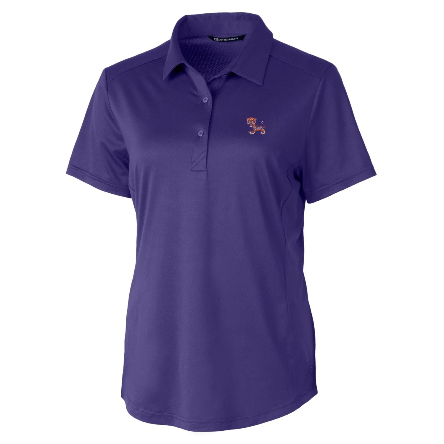 Women's Cutter & Buck Purple Clemson Tigers Vault Prospect Textured Stretch Polo