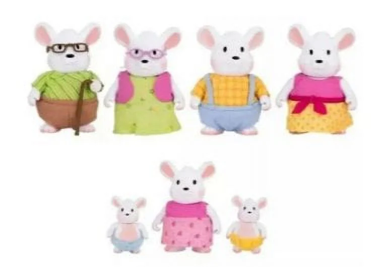 Lil Woodzeez Nibblekin Mouse Family, 7 Family Members with Grandparents