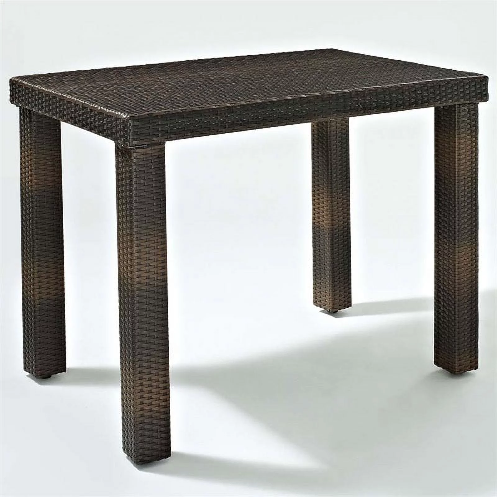 Pemberly Row Wicker Counter Height Patio Dining Table in Brown