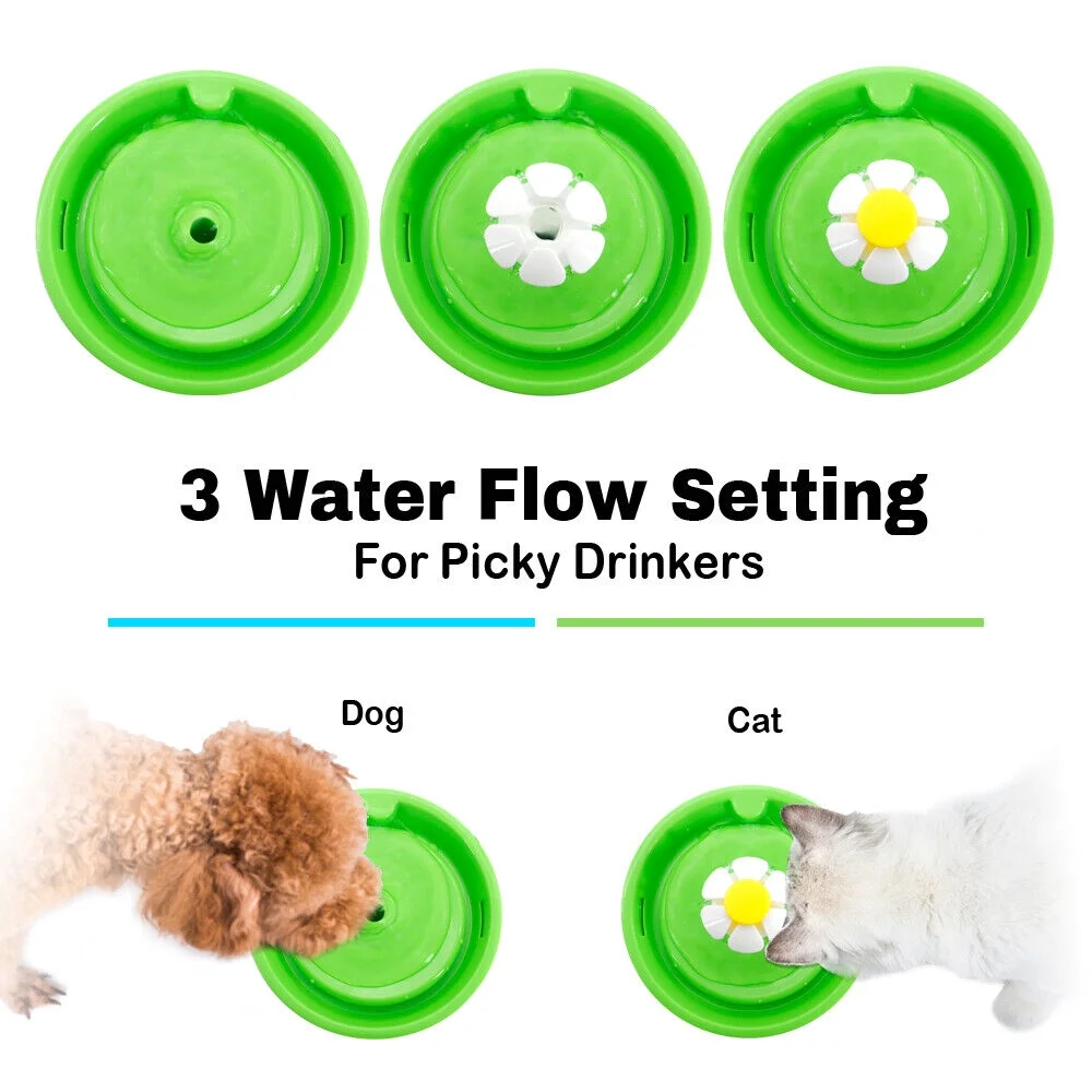 1.6L Pet Cat Dog Water Fountain Automatic Drink Dispenser Bowl With Filter & Mat