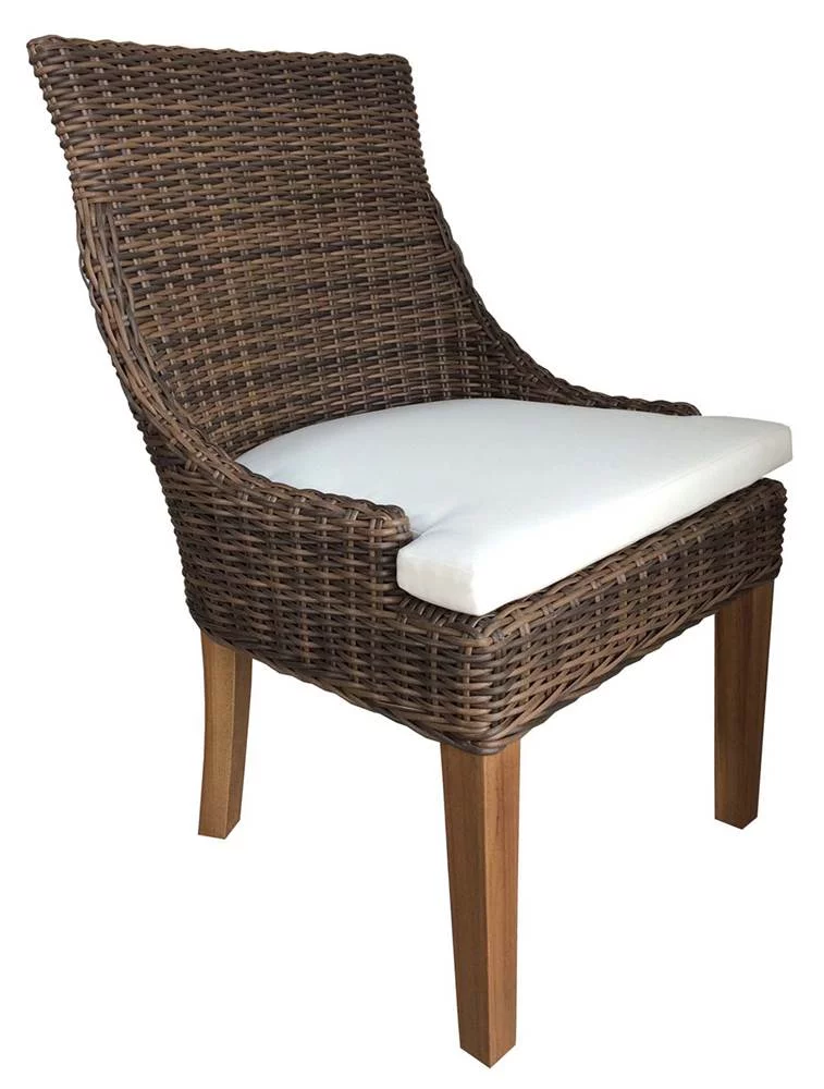 Padmas Plantation  Outdoor Alfresco Dining Chair - Crocodile Rattan