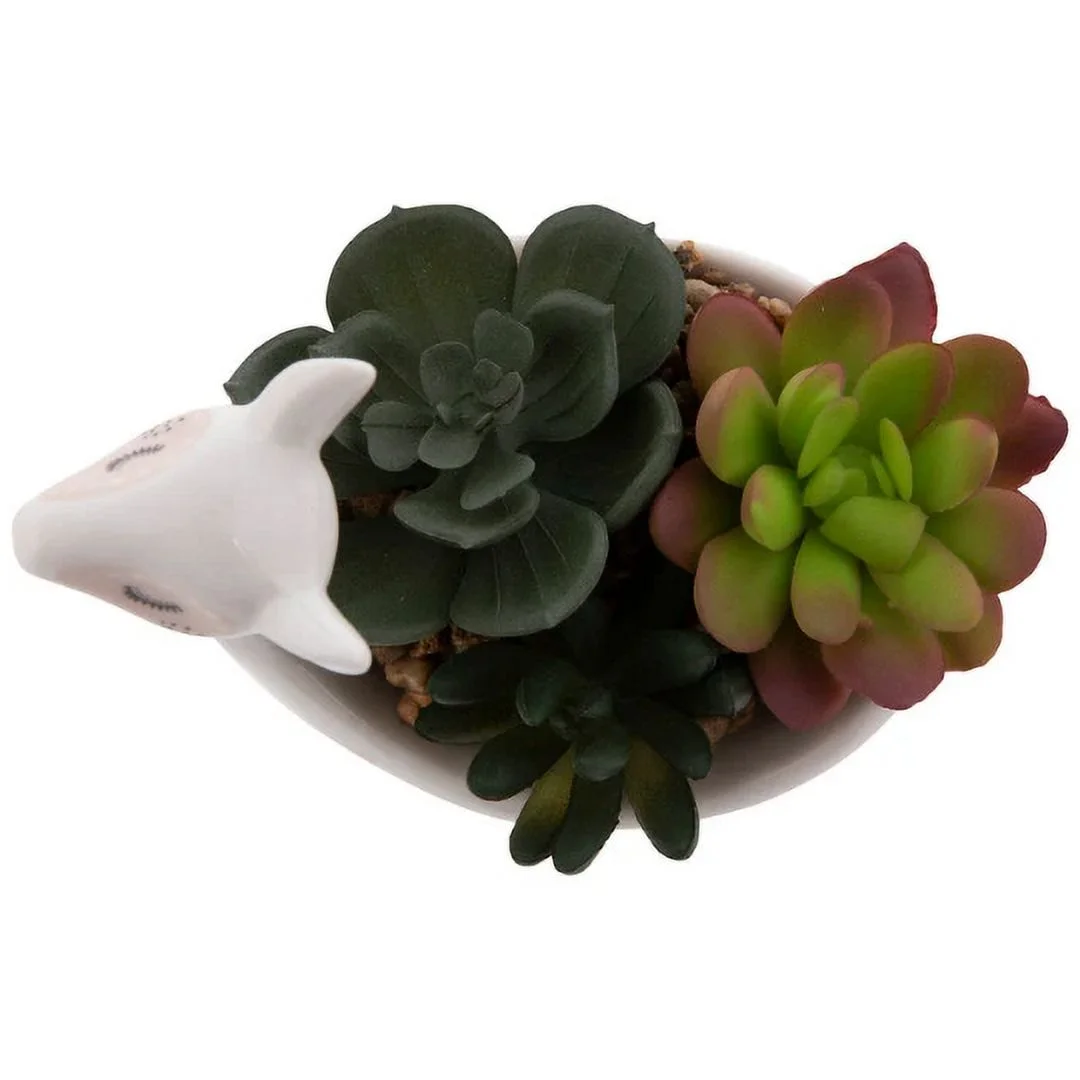 Llama Planter Pot with Faux Succulents | Planter Pot | Faux Succulents | Ceramic Planter | Standing Planter | Succulent Pots | Llama Pot