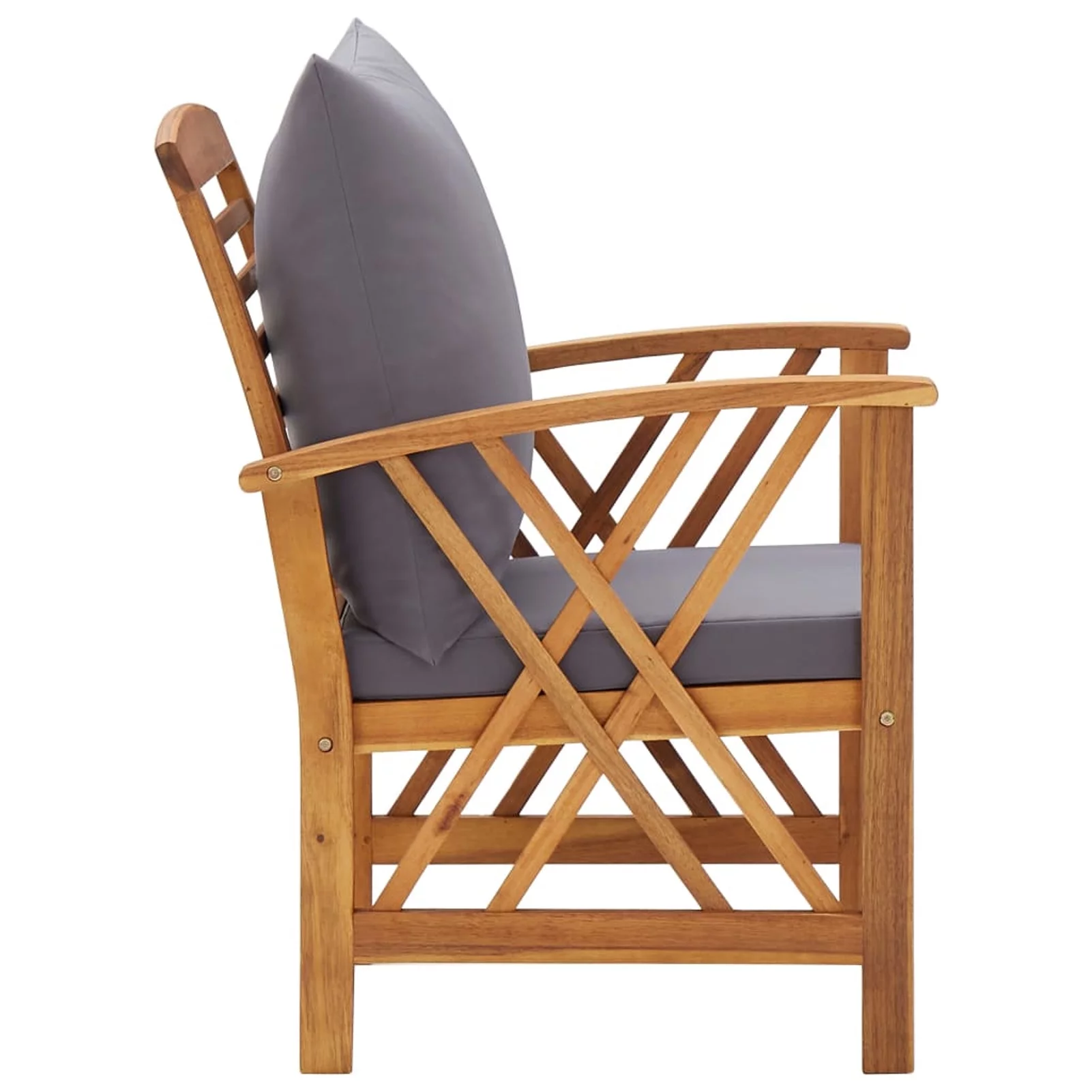 Andoer Garden Chairs with Cushions 2 pcs Solid Acacia Wood