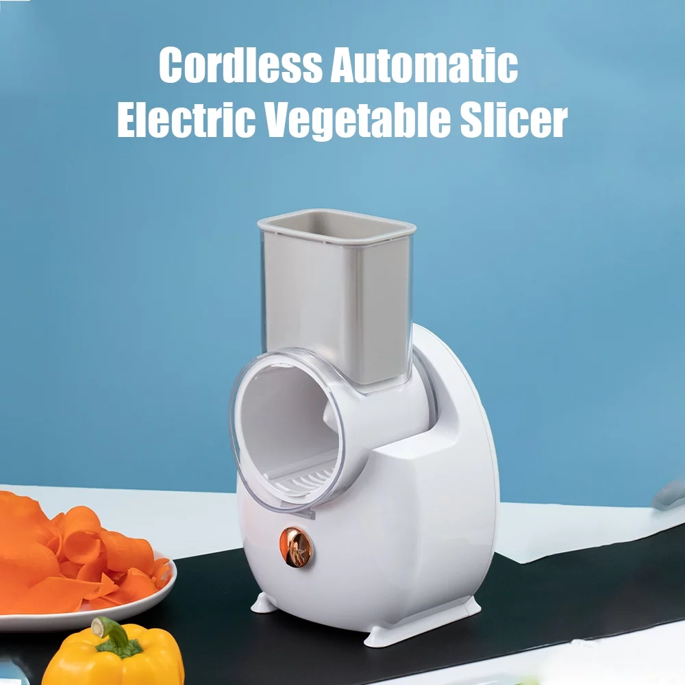 Pinnaco Electric Cheese Grater Shredder - Cordless Rotary Slicer for Vegetables and Cheeses