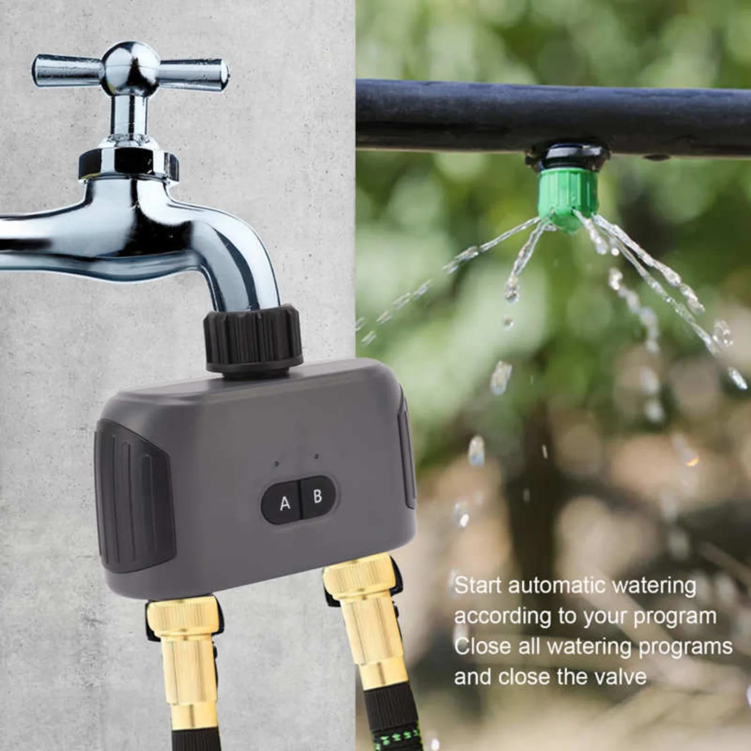 Efficient Smart WiFi Watering Timer for Yard Garden  Advanced Automatic 2 Zone G3/4 Thread Irrigation Sprinkler Timer  Innovative Water Timer for Superior Yard Watering System Efficiency.