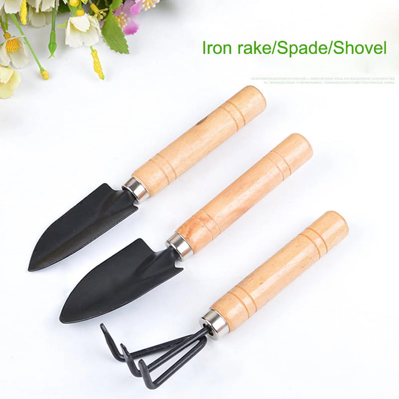 3Pcs Mini Gardening Plant Pot Gardening Tools Small Durable Shovel Rake Spade