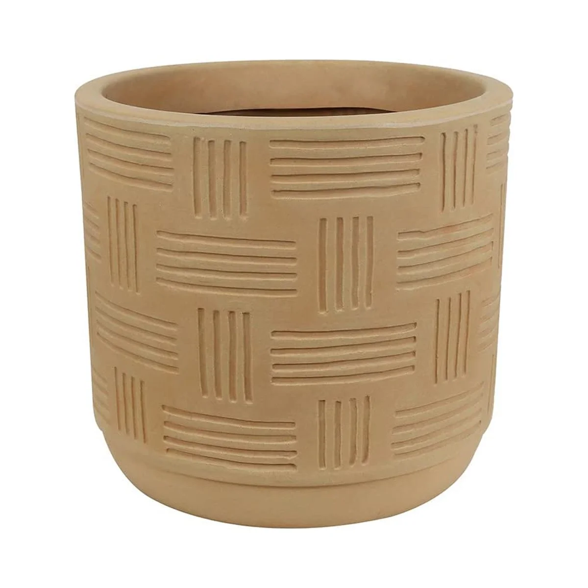 Ecobo 13.8 inches Eco-Friendly Round Pot Planter, Marajó A Indoor/Outdoor use, Durable, Versatile & Lightweight, Designed by Brazilian Artisans, Contemporary All-Weather Design - Orange