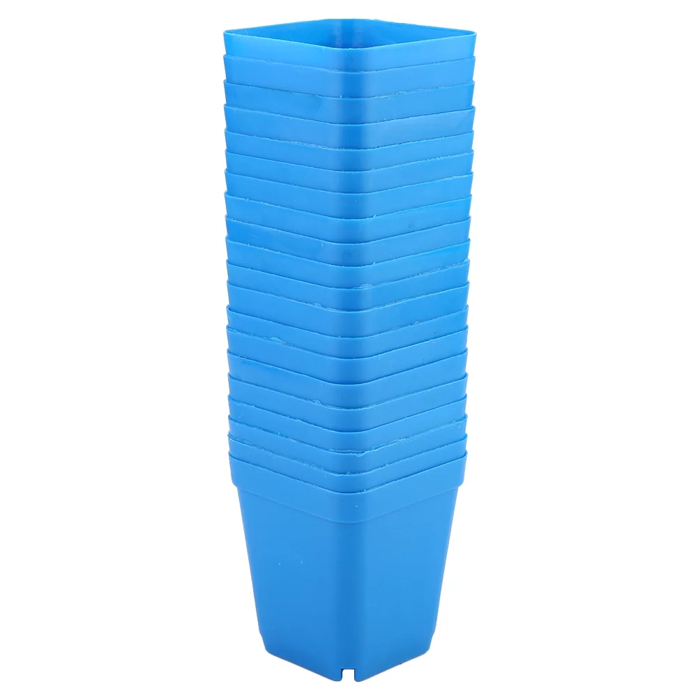 Viccilley 2.75 Inch Square Nursery Pot Plastic Plant Seedling Pots Flower Pots Nursery Transplanting Planter Container for Room, Garden Office and Balcony Decor, Pack of 20(Blue)