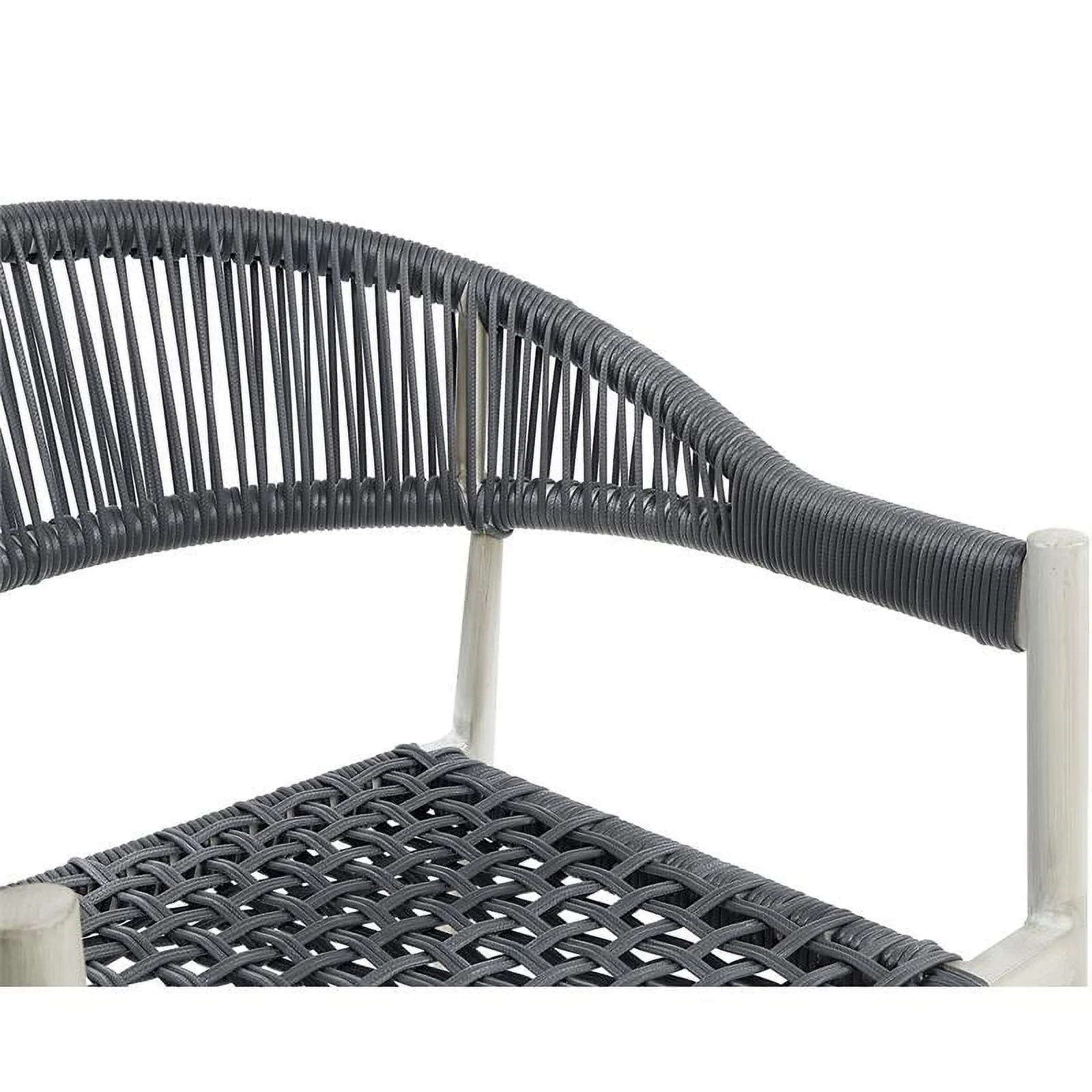 Furniture of America Clark Aluminum Patio Dining Chair in Light Gray